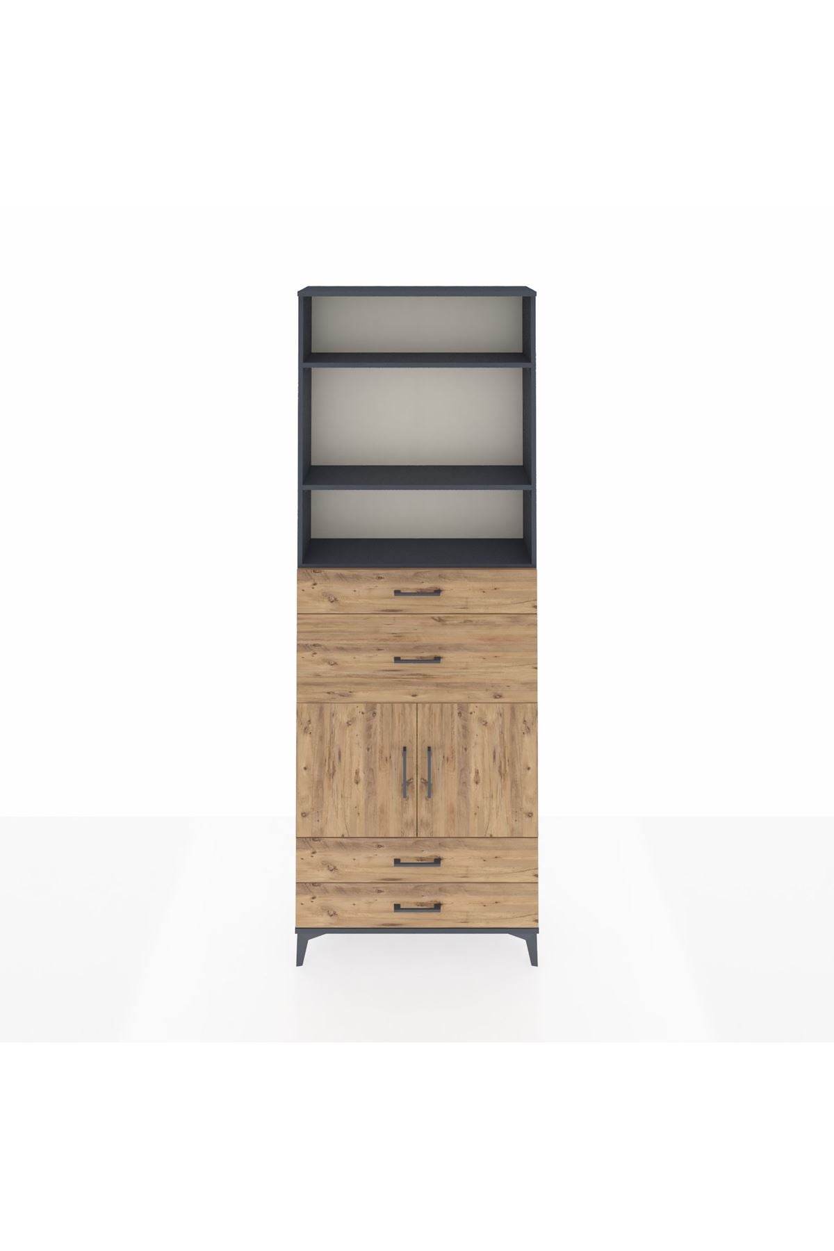 Arges Dolap 4 Raflı 4 Çekmeceli 2 Kapaklı 88x30x243 - S33M094V6A