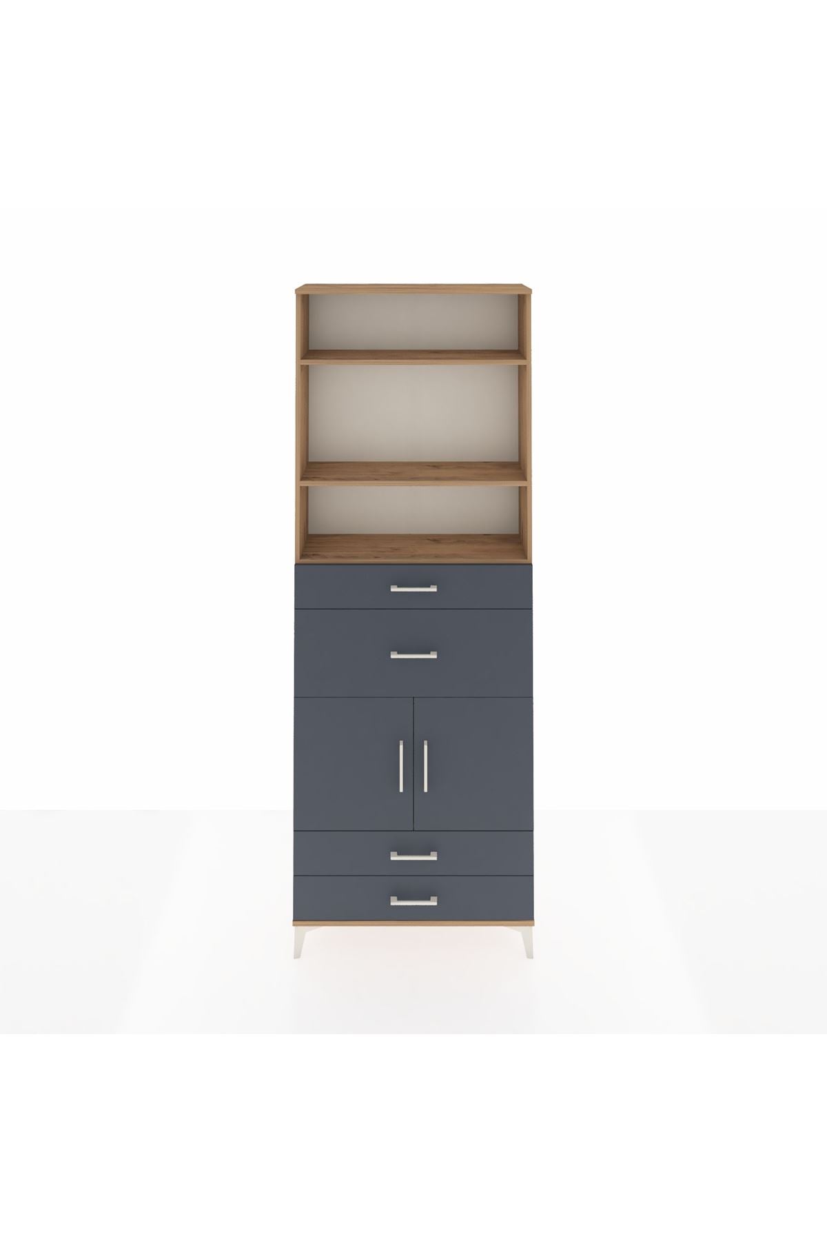 Arges Dolap 4 Raflı 4 Çekmeceli 2 Kapaklı 88x30x243 - S33M094V8A