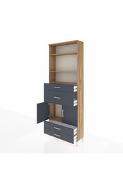 Arges Dolap 4 Raflı 4 Çekmeceli 2 Kapaklı 88x30x243 - S33M094V8A
