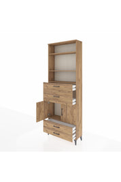 Arges Dolap 4 Raflı 4 Çekmeceli 2 Kapaklı 88x30x243 - S33M094V9A