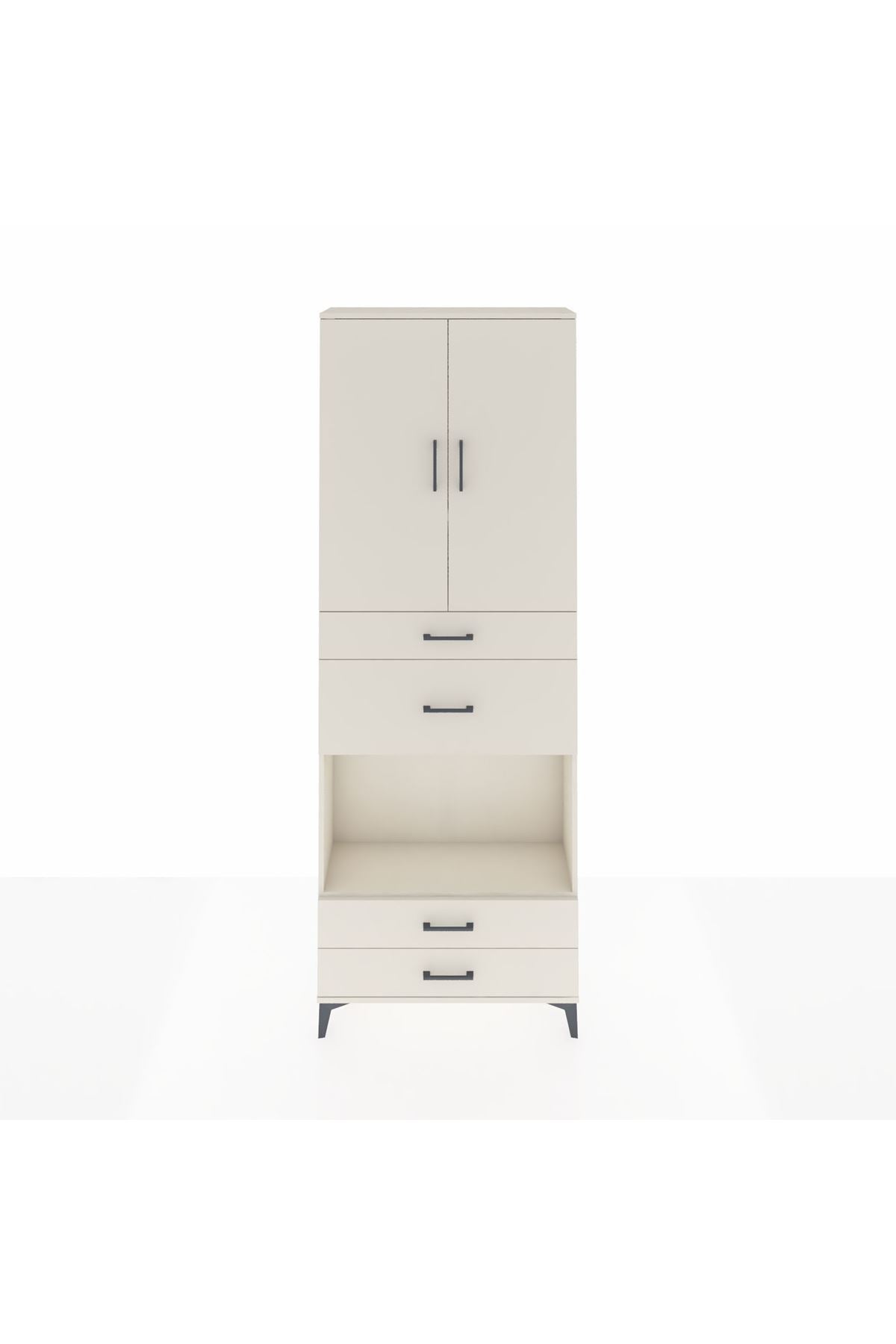 Arges Dolap 4 Raflı 4 Çekmeceli 2 Kapaklı 88x30x243 - S33M095V1A