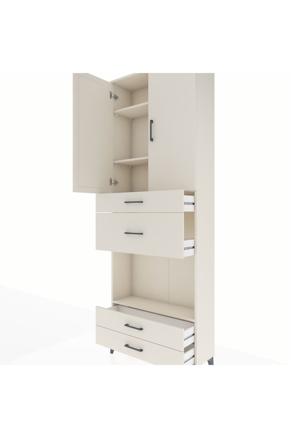 Arges Dolap 4 Raflı 4 Çekmeceli 2 Kapaklı 88x30x243 - S33M095V1A