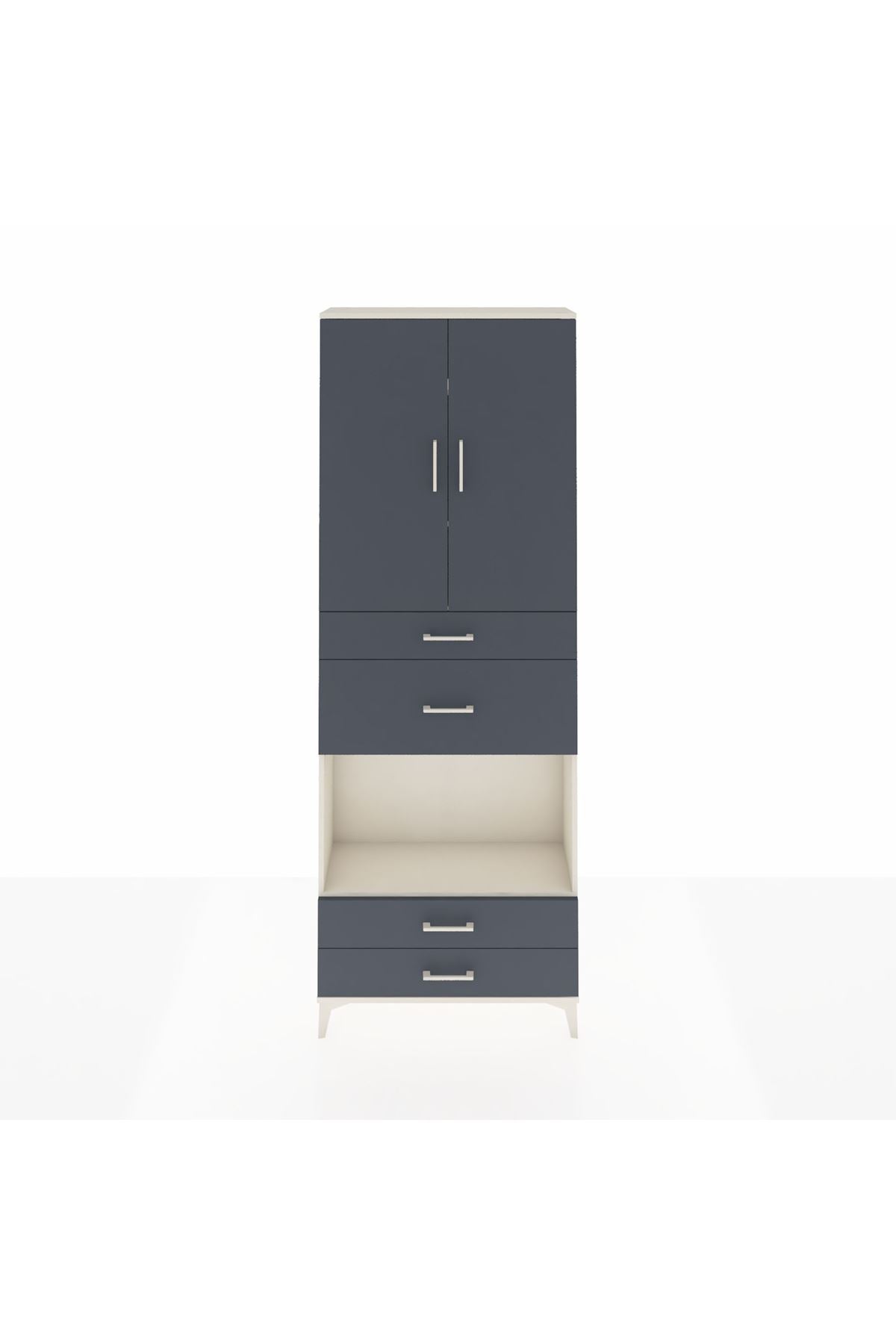 Arges Dolap 4 Raflı 4 Çekmeceli 2 Kapaklı 88x30x243 - S33M095V2A