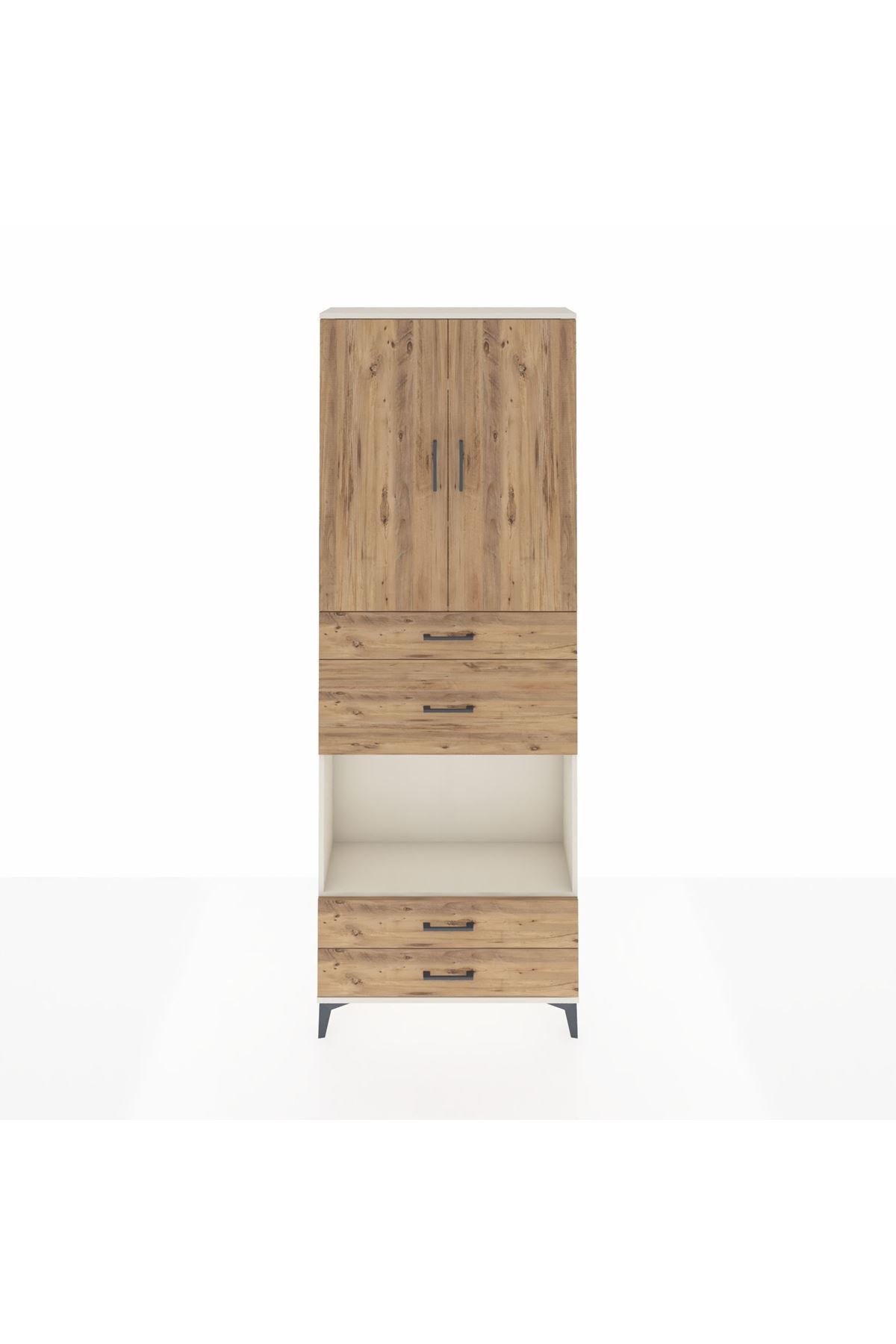 Arges Dolap 4 Raflı 4 Çekmeceli 2 Kapaklı 88x30x243 - S33M095V3A