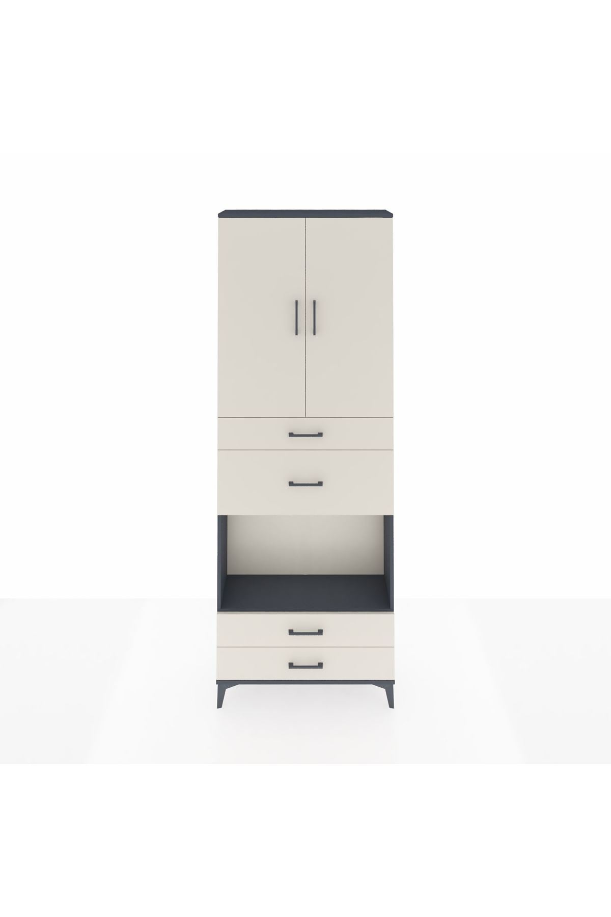 Arges Dolap 4 Raflı 4 Çekmeceli 2 Kapaklı 88x30x243 - S33M095V4A