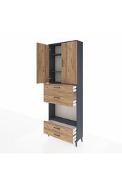 Arges Dolap 4 Raflı 4 Çekmeceli 2 Kapaklı 88x30x243 - S33M095V6A