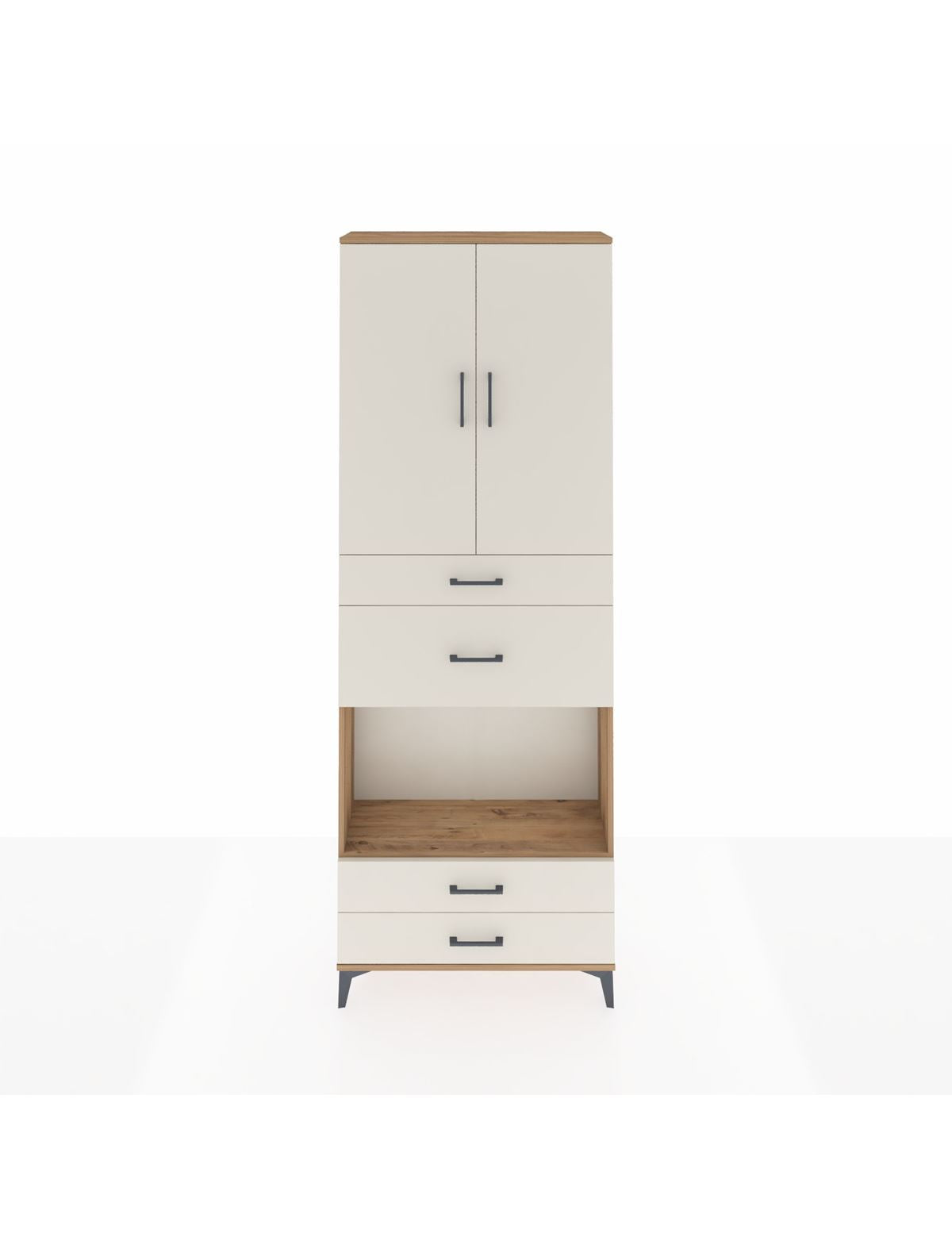 Arges Dolap 4 Raflı 4 Çekmeceli 2 Kapaklı 88x30x243 - S33M095V7A