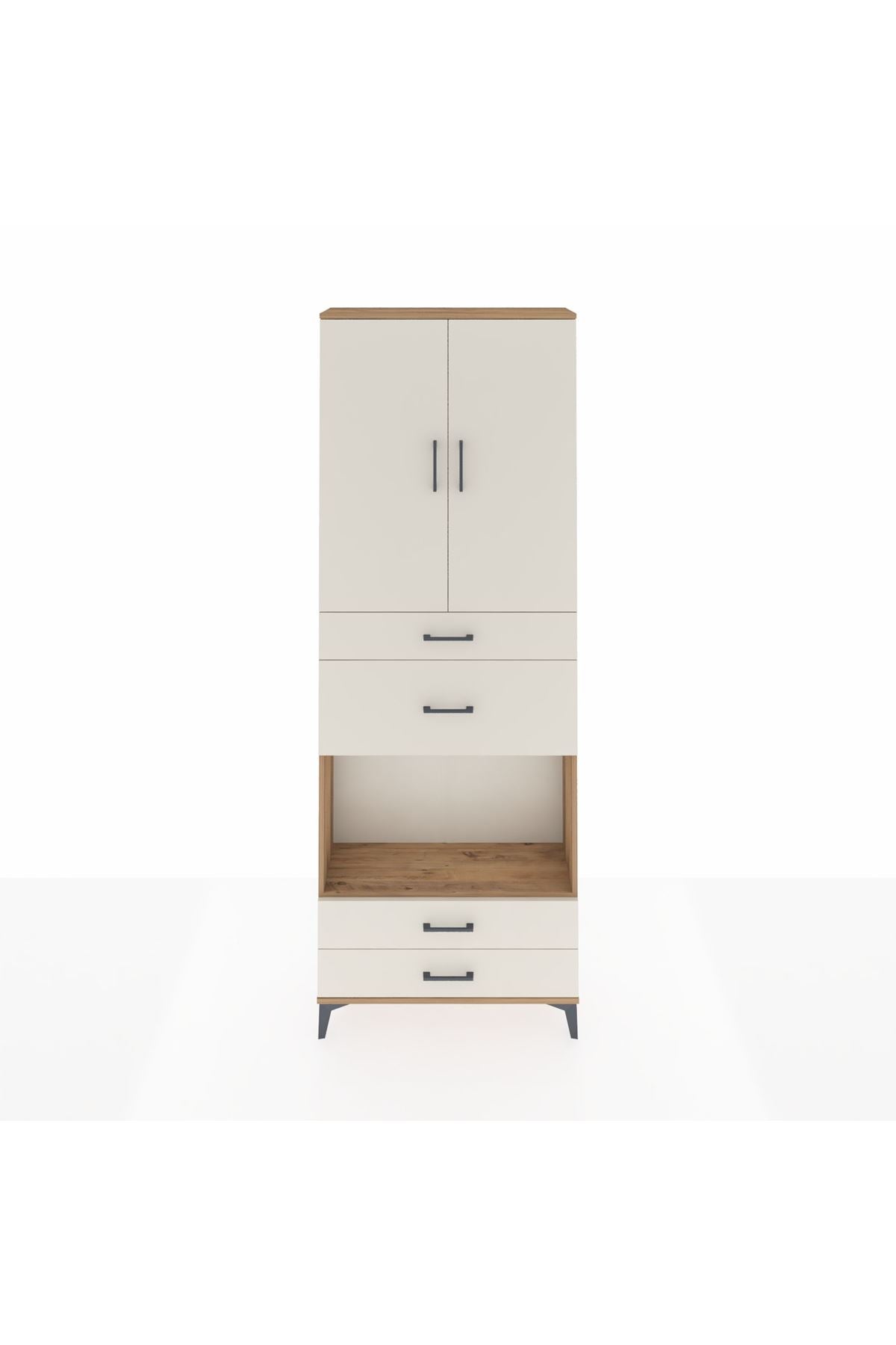 Arges Dolap 4 Raflı 4 Çekmeceli 2 Kapaklı 88x30x243 - S33M095V7A