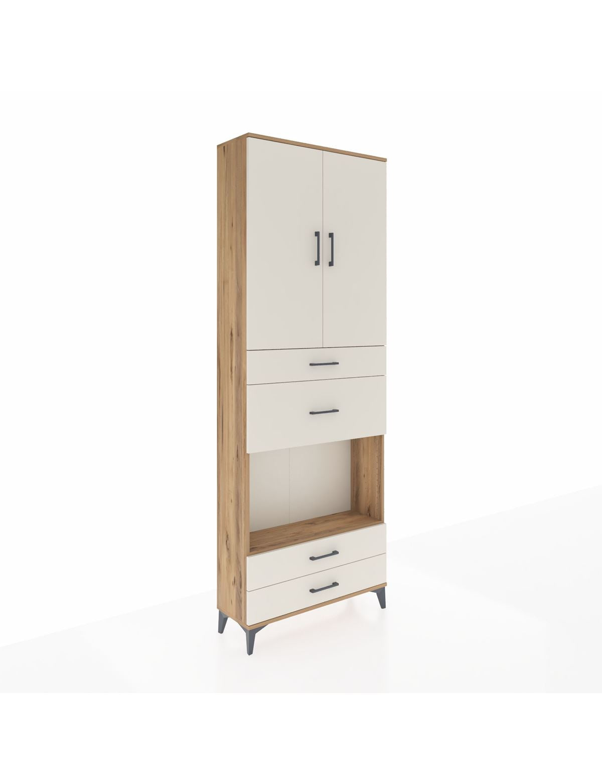 Arges Dolap 4 Raflı 4 Çekmeceli 2 Kapaklı 88x30x243 - S33M095V7A