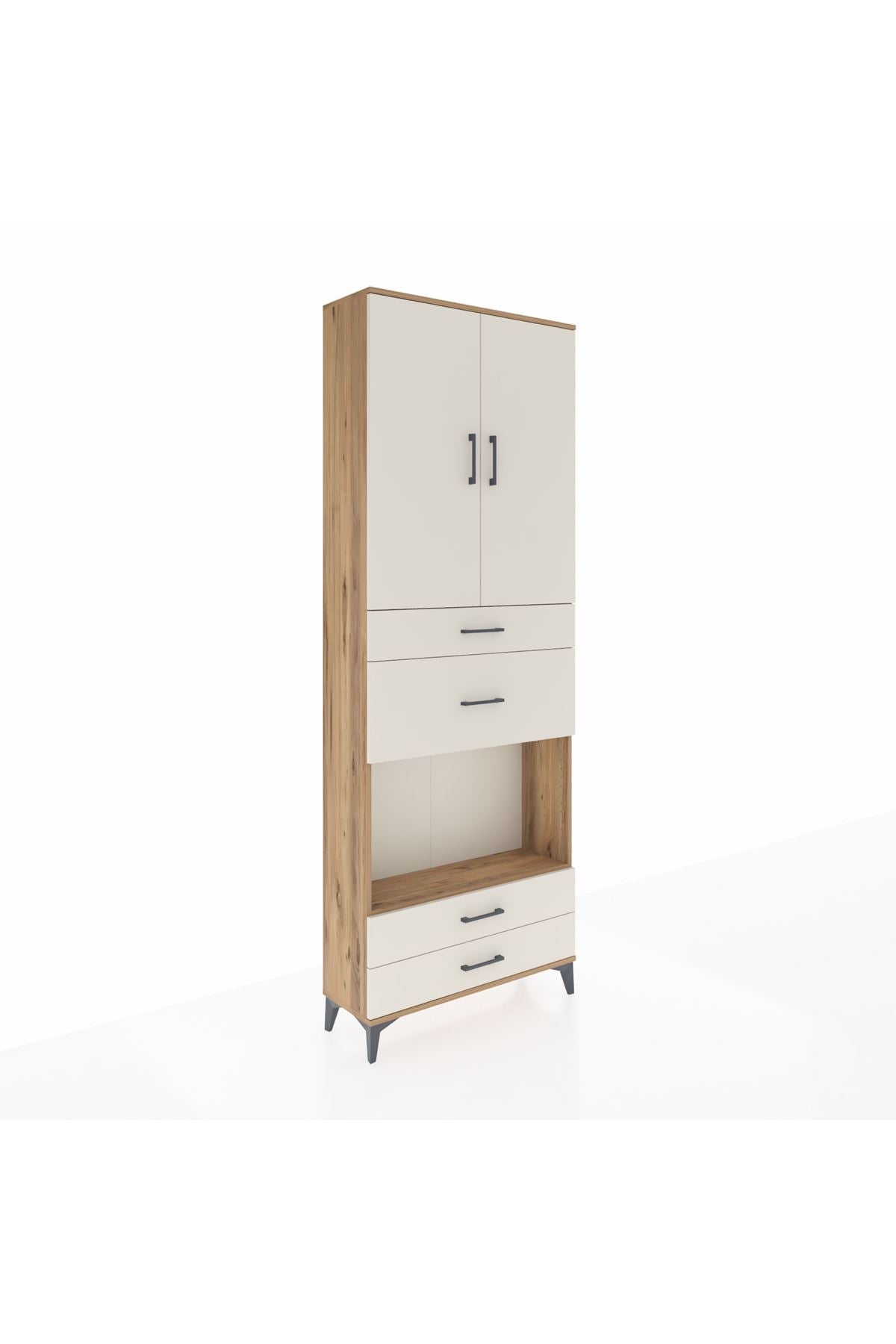 Arges Dolap 4 Raflı 4 Çekmeceli 2 Kapaklı 88x30x243 - S33M095V7A