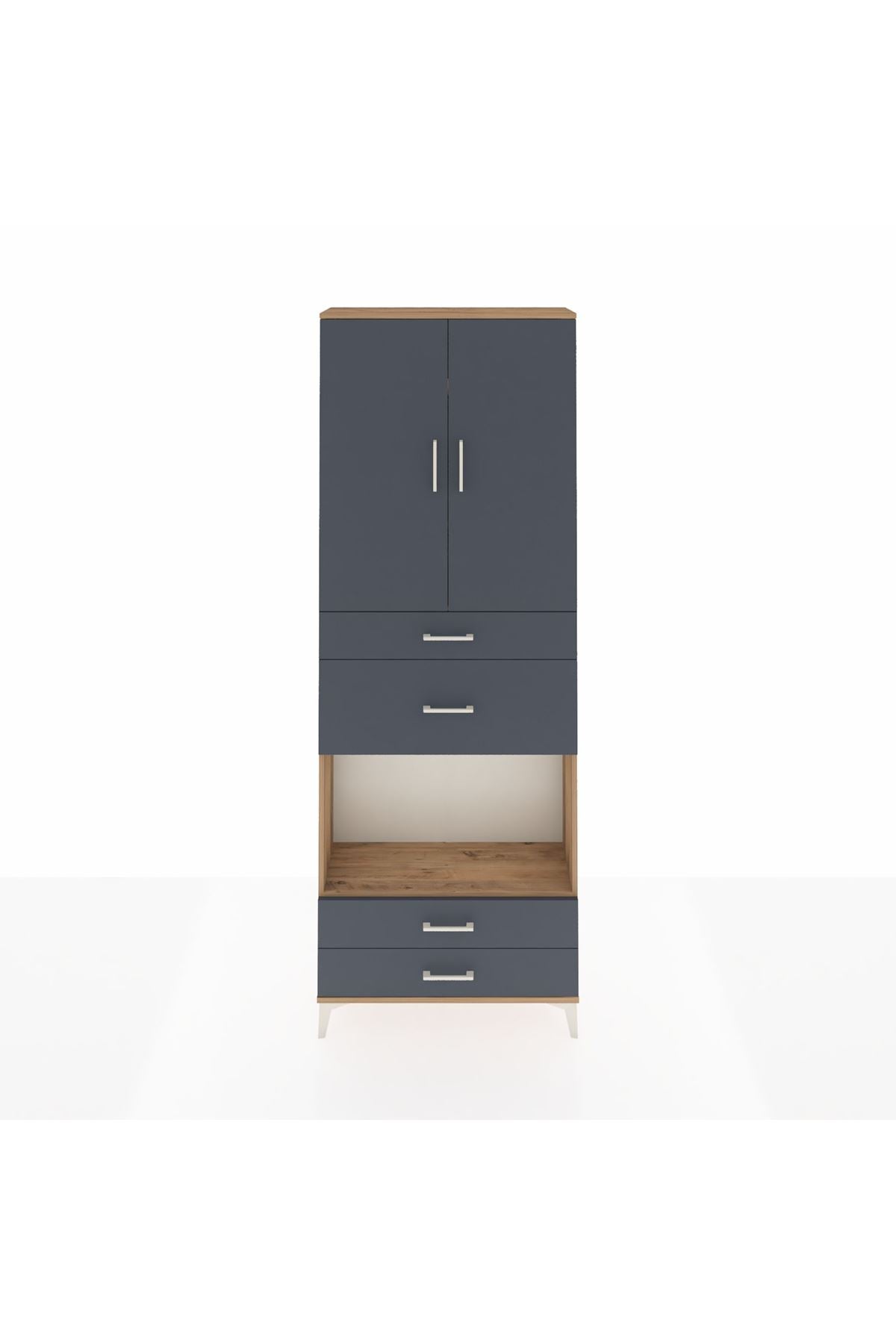 Arges Dolap 4 Raflı 4 Çekmeceli 2 Kapaklı 88x30x243 - S33M095V8A