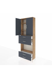 Arges Dolap 4 Raflı 4 Çekmeceli 2 Kapaklı 88x30x243 - S33M095V8A