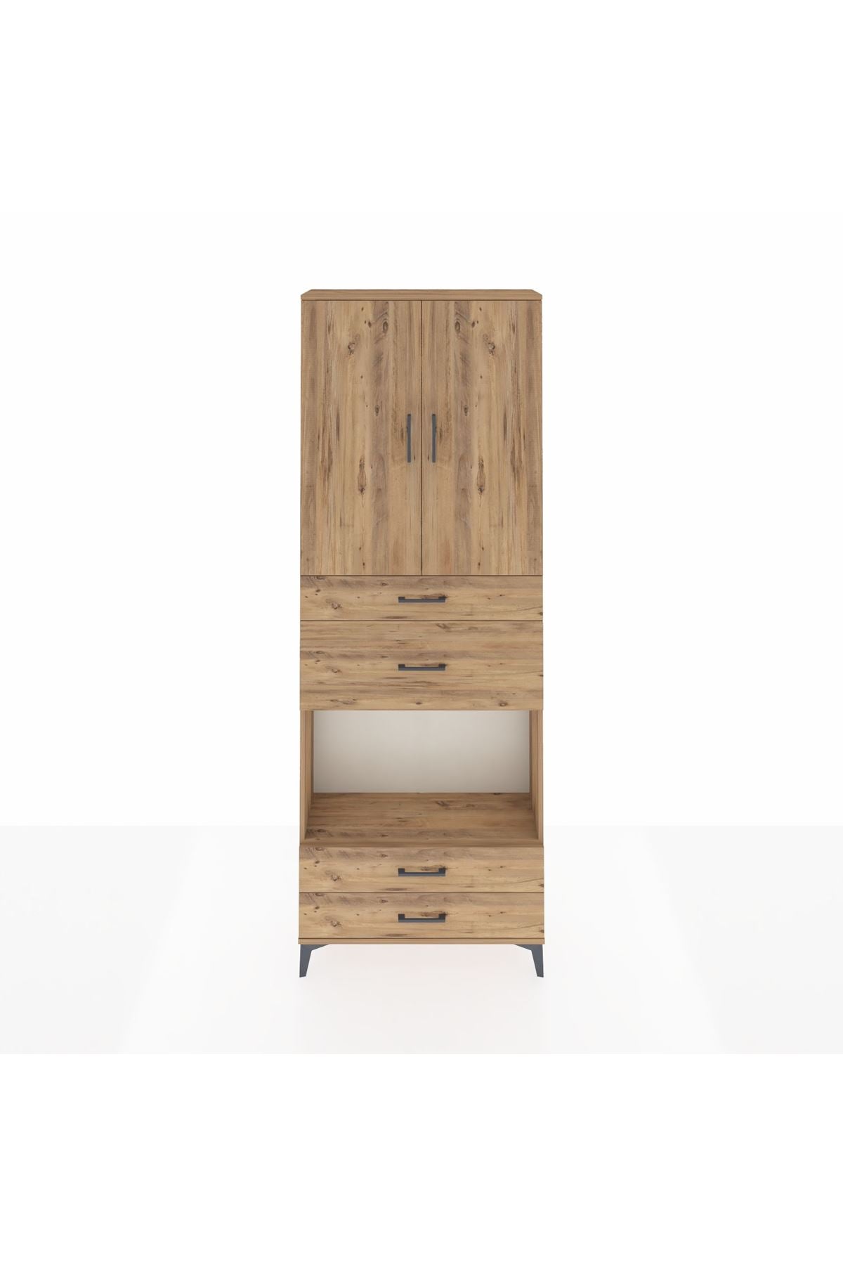 Arges Dolap 4 Raflı 4 Çekmeceli 2 Kapaklı 88x30x243 - S33M095V9A