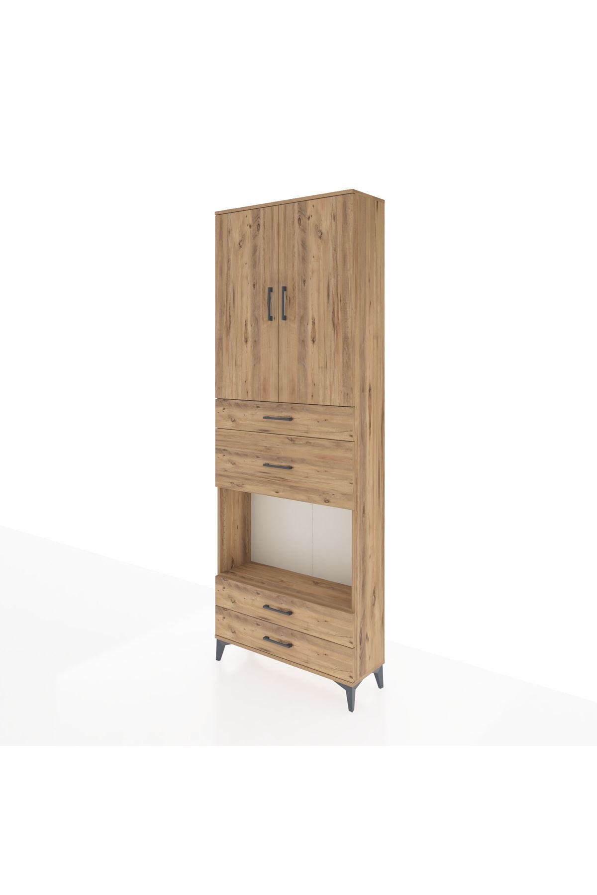Arges Dolap 4 Raflı 4 Çekmeceli 2 Kapaklı 88x30x243 - S33M095V9A