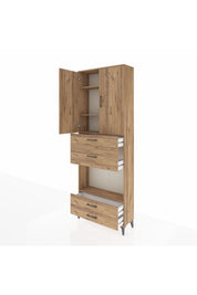 Arges Dolap 4 Raflı 4 Çekmeceli 2 Kapaklı 88x30x243 - S33M095V9A