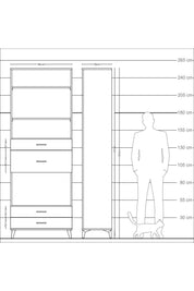 Arges Dolap 4 Raflı 4 Çekmeceli 88x30x243 - S33M096V2A