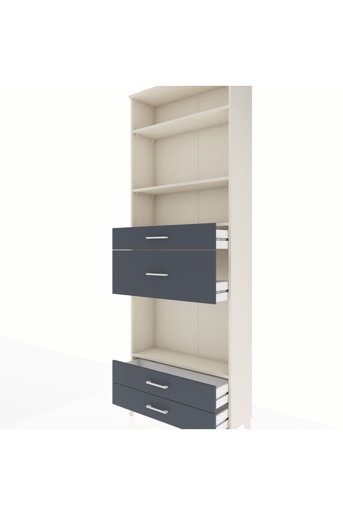Arges Dolap 4 Raflı 4 Çekmeceli 88x30x243 - S33M096V2A