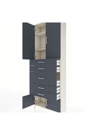 Arges Dolap 3 Raflı 5 Çekmeceli 4 Kapaklı 88x30x243 - S33M097V2A