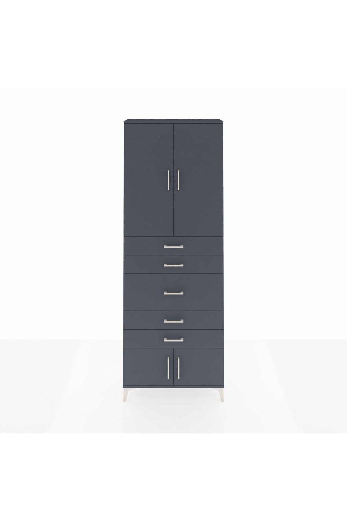 Arges Dolap 3 Raflı 5 Çekmeceli 4 Kapaklı 88x30x243 - S33M097V5A