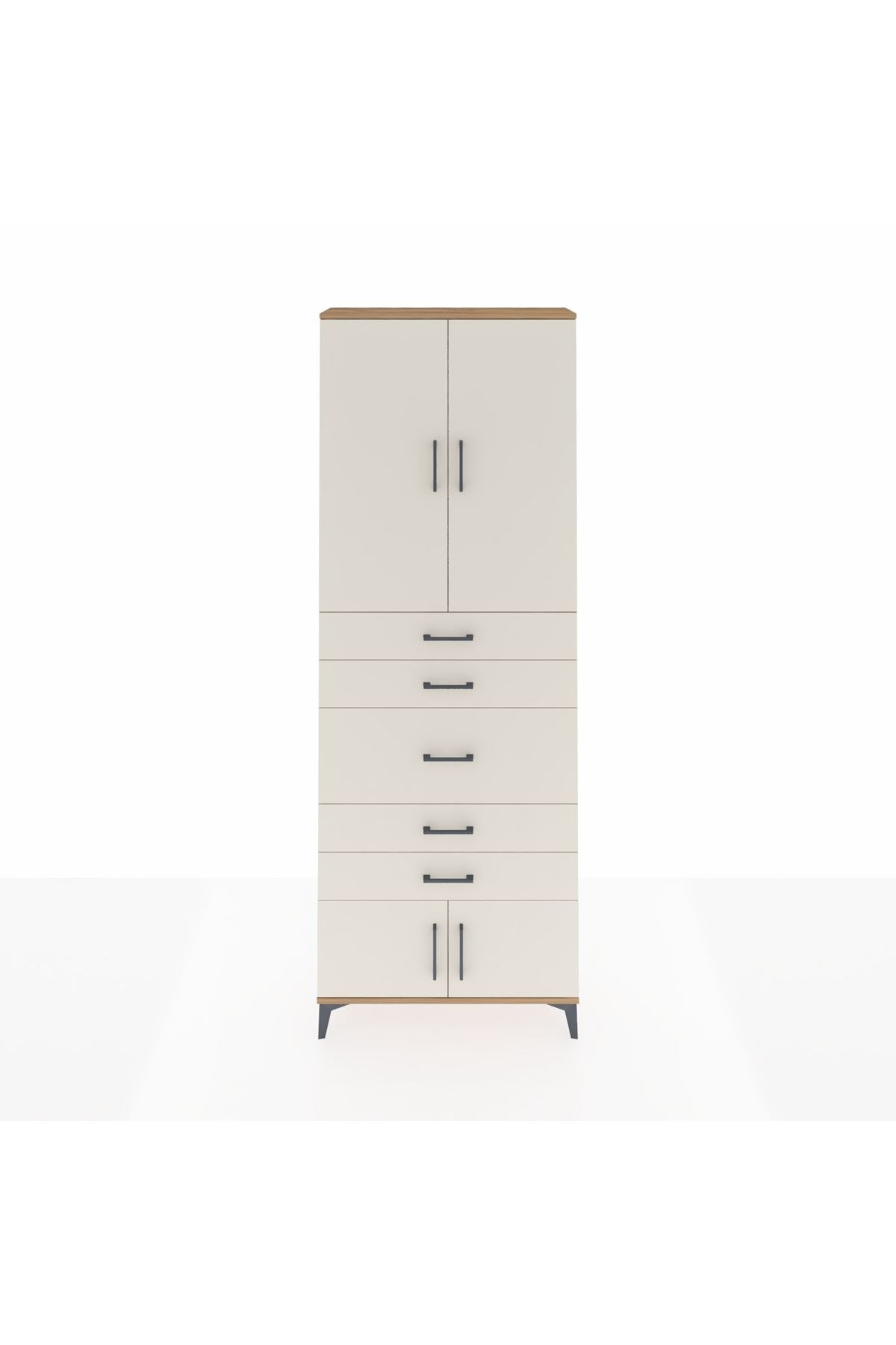 Arges Dolap 3 Raflı 5 Çekmeceli 4 Kapaklı 88x30x243 - S33M097V7A