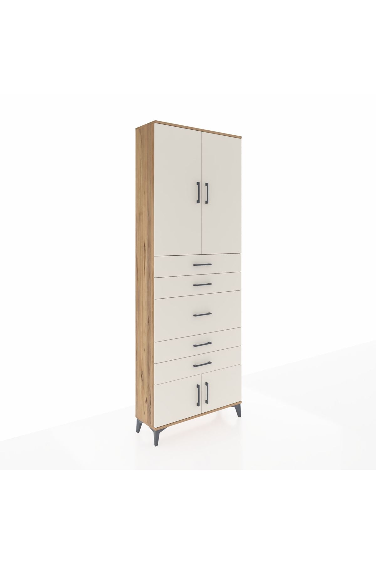 Arges Dolap 3 Raflı 5 Çekmeceli 4 Kapaklı 88x30x243 - S33M097V7A