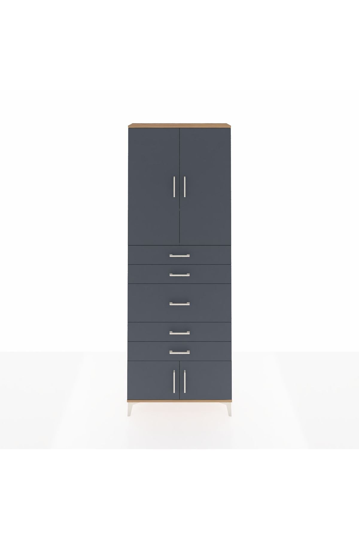 Arges Dolap 3 Raflı 5 Çekmeceli 4 Kapaklı 88x30x243 - S33M097V8A