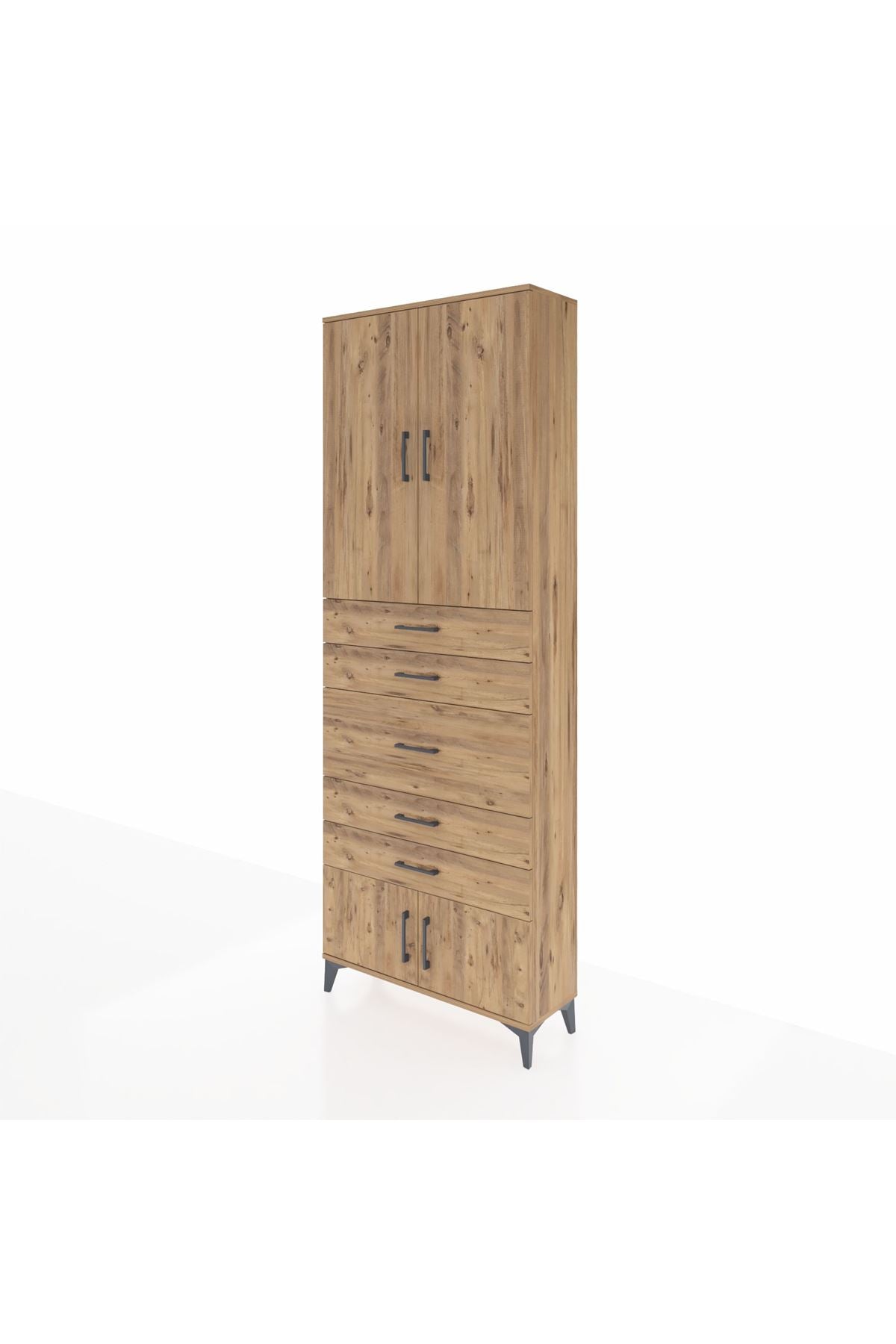 Arges Dolap 3 Raflı 5 Çekmeceli 4 Kapaklı 88x30x243 - S33M097V9A