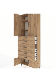 Arges Dolap 3 Raflı 5 Çekmeceli 4 Kapaklı 88x30x243 - S33M097V9A