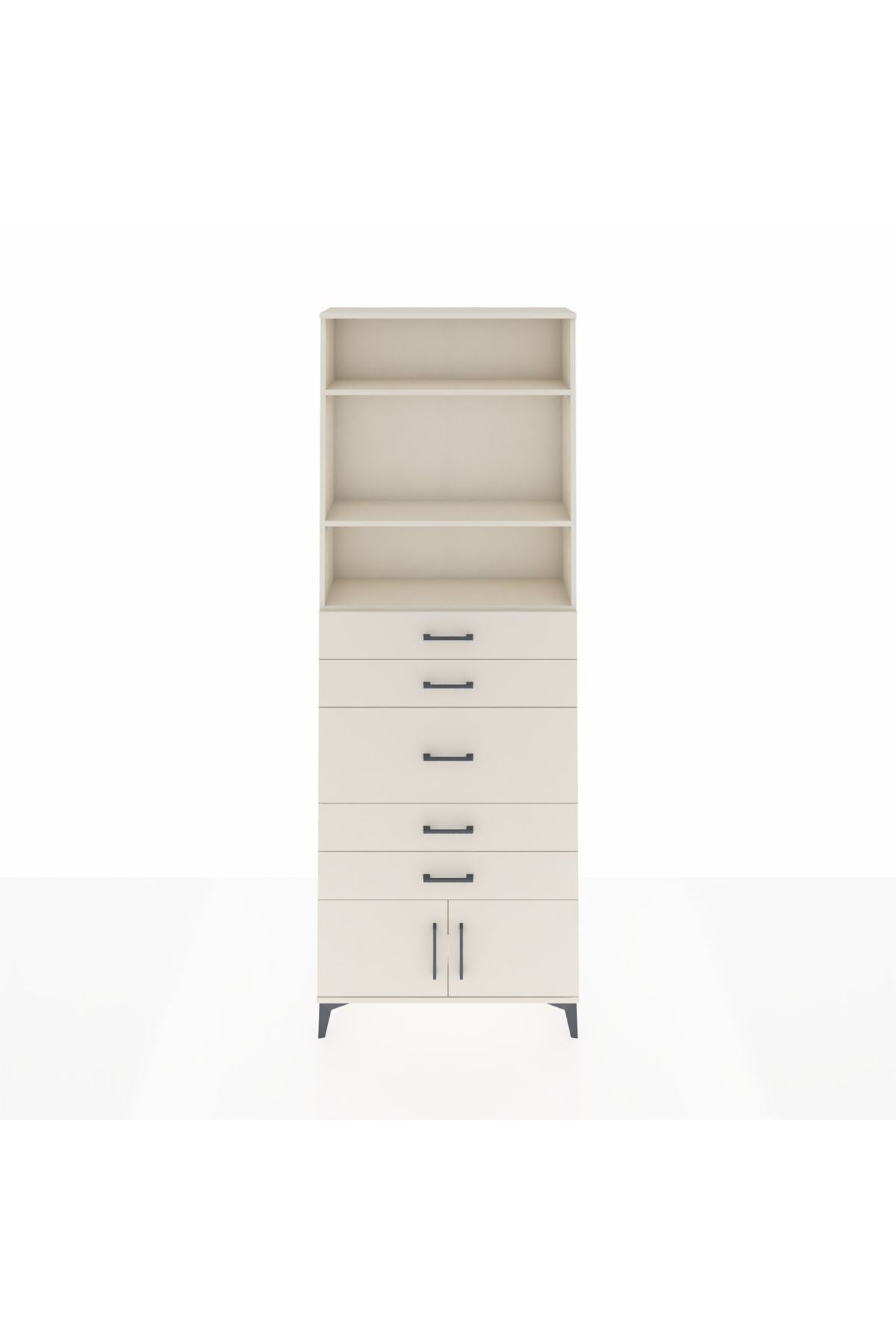 Arges Dolap 3 Raflı 5 Çekmeceli 2 Kapaklı 88x30x243 - S33M098V1A