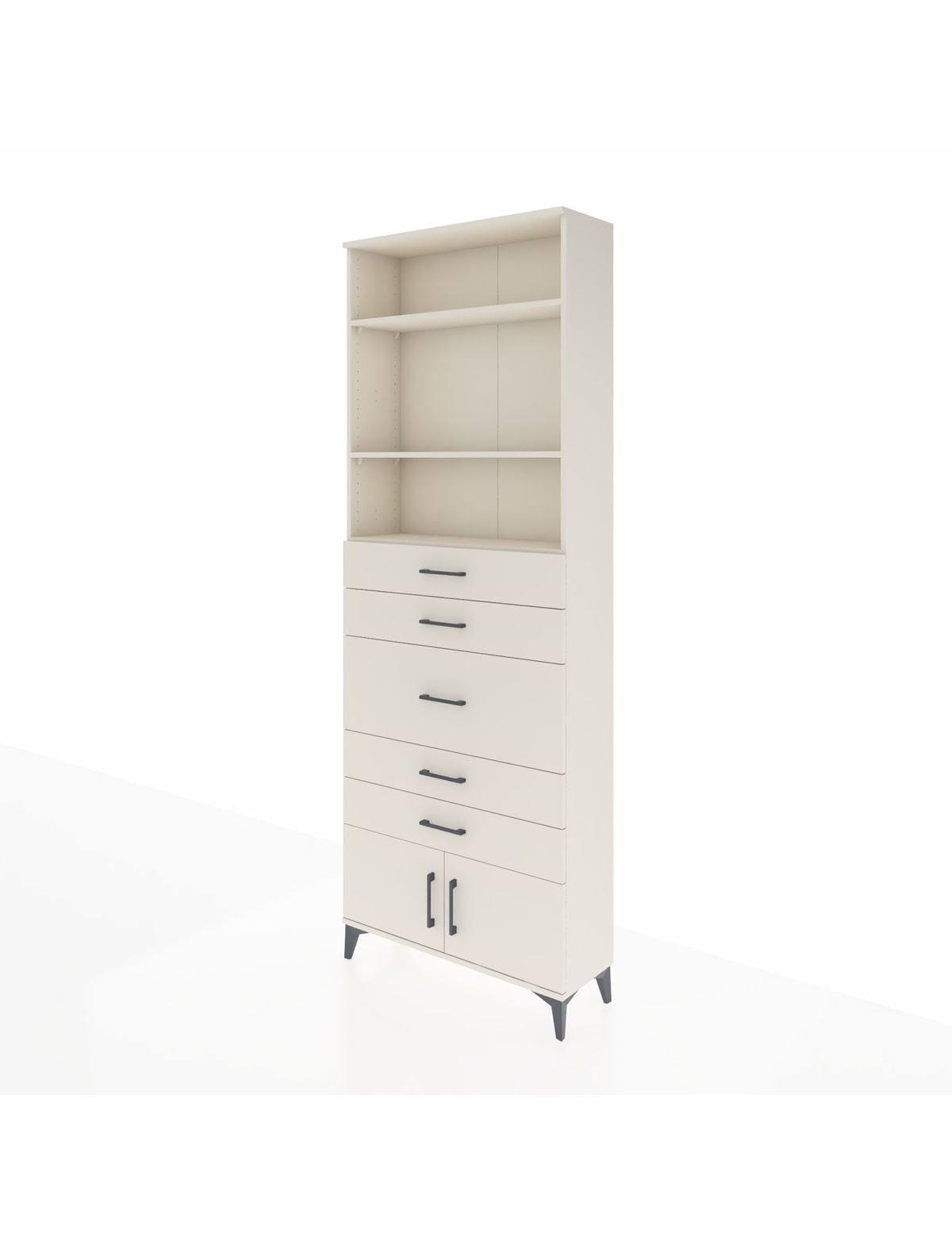 Arges Dolap 3 Raflı 5 Çekmeceli 2 Kapaklı 88x30x243 - S33M098V1A