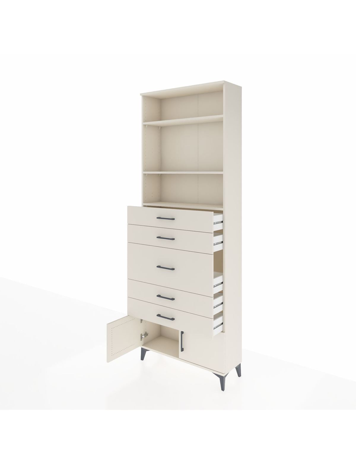 Arges Dolap 3 Raflı 5 Çekmeceli 2 Kapaklı 88x30x243 - S33M098V1A