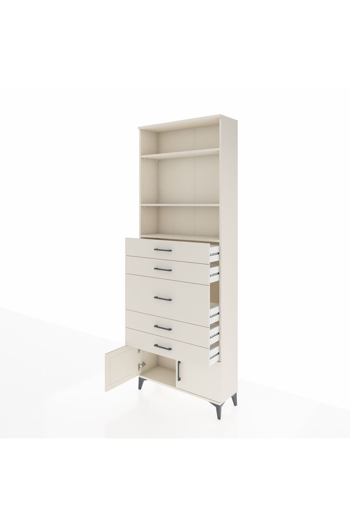 Arges Dolap 3 Raflı 5 Çekmeceli 2 Kapaklı 88x30x243 - S33M098V1A