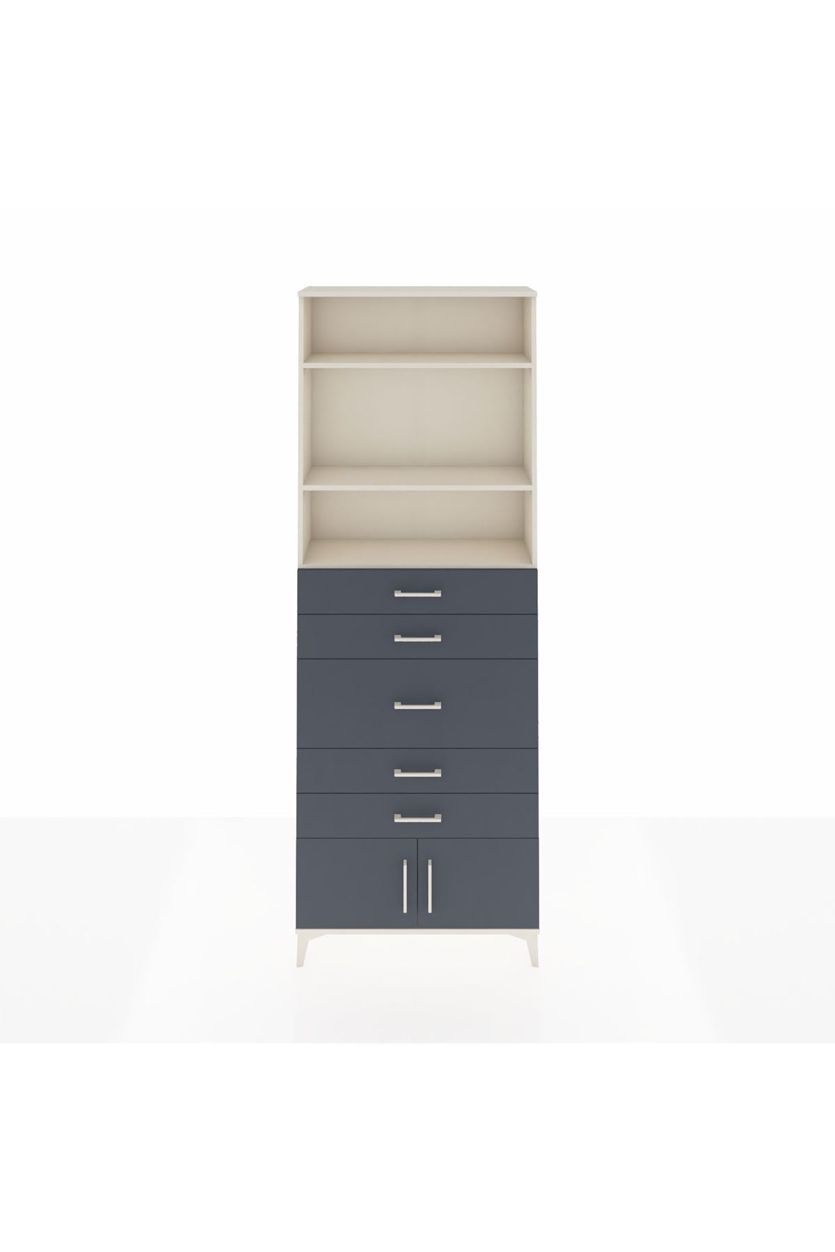 Arges Dolap 3 Raflı 5 Çekmeceli 2 Kapaklı 88x30x243 - S33M098V2A
