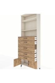 Arges Dolap 3 Raflı 5 Çekmeceli 2 Kapaklı 88x30x243 - S33M098V3A