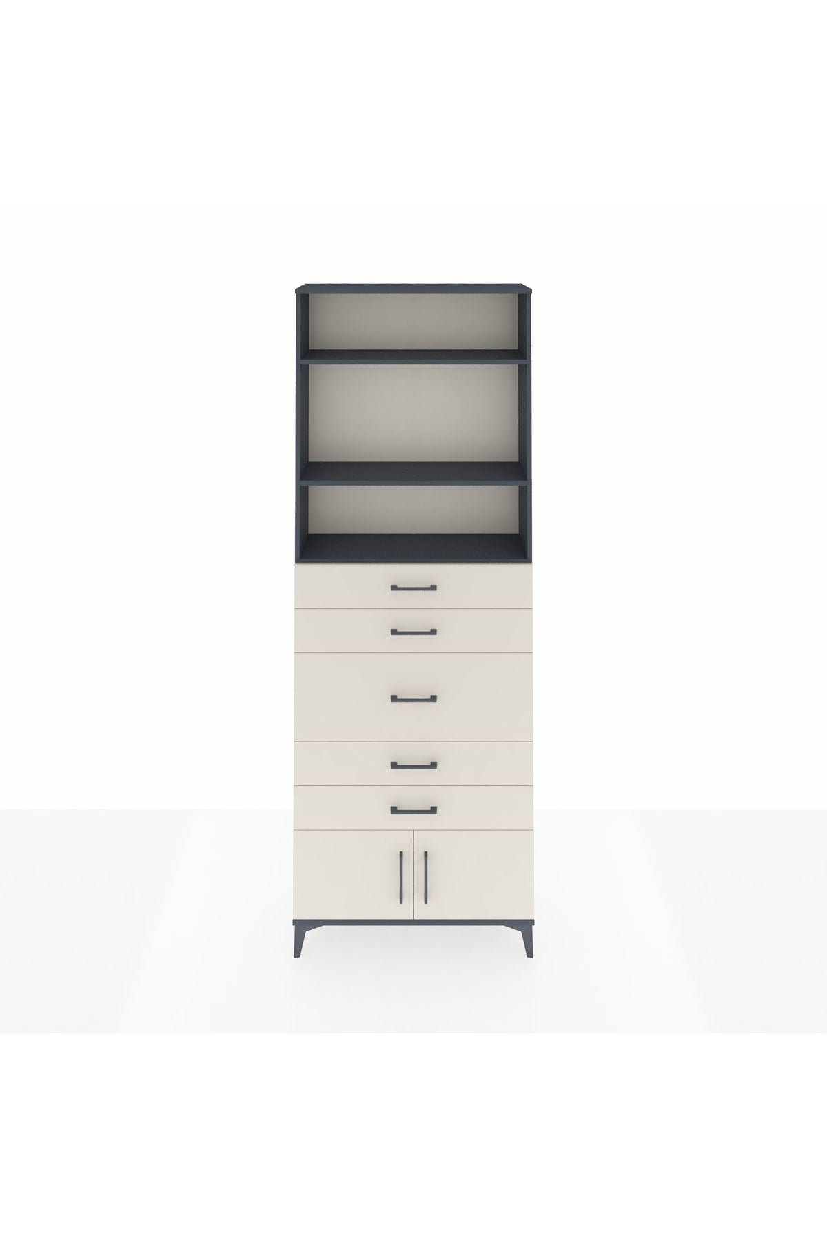 Arges Dolap 3 Raflı 5 Çekmeceli 2 Kapaklı 88x30x243 - S33M098V4A