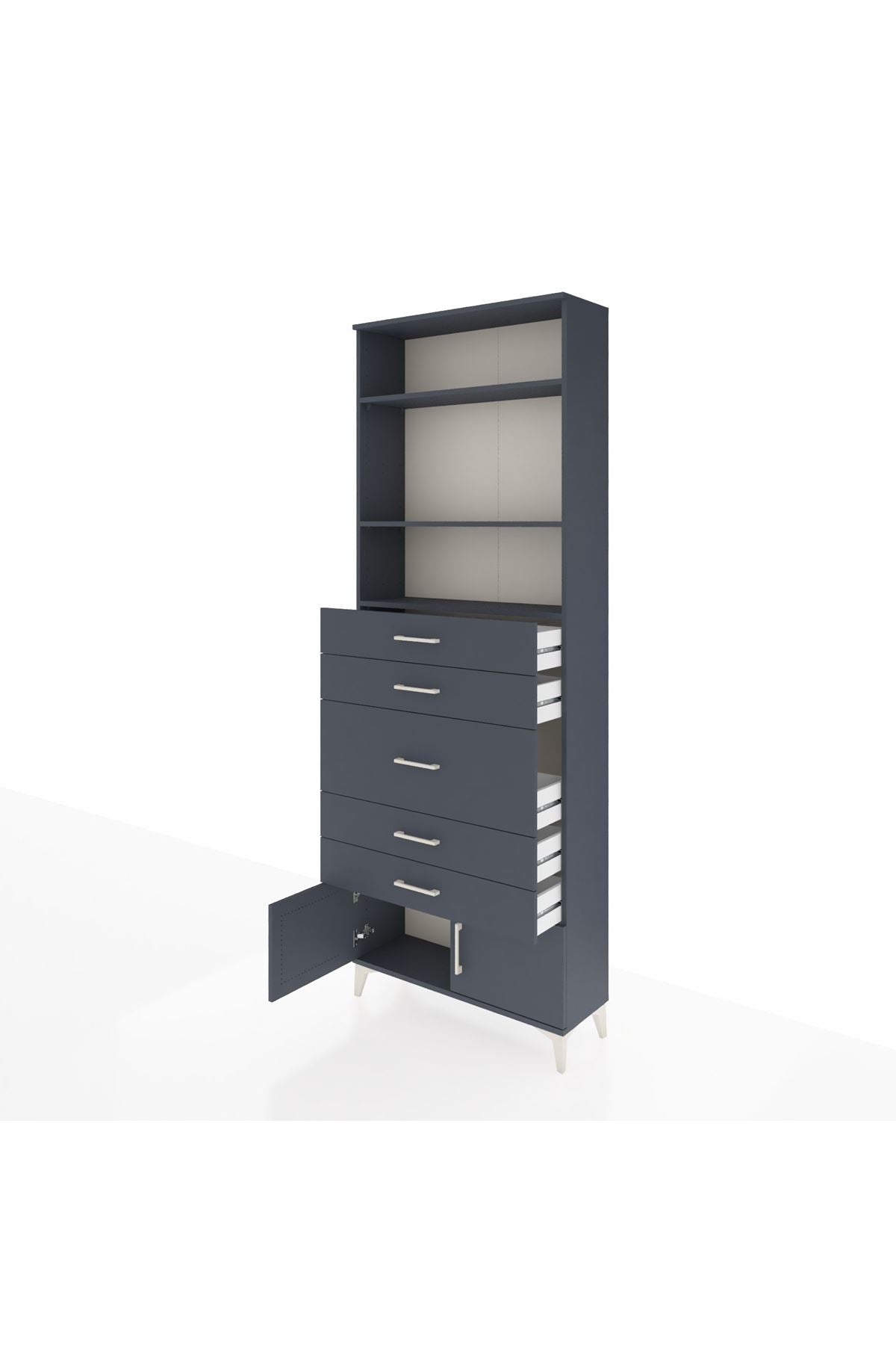 Arges Dolap 3 Raflı 5 Çekmeceli 2 Kapaklı 88x30x243 - S33M098V5A