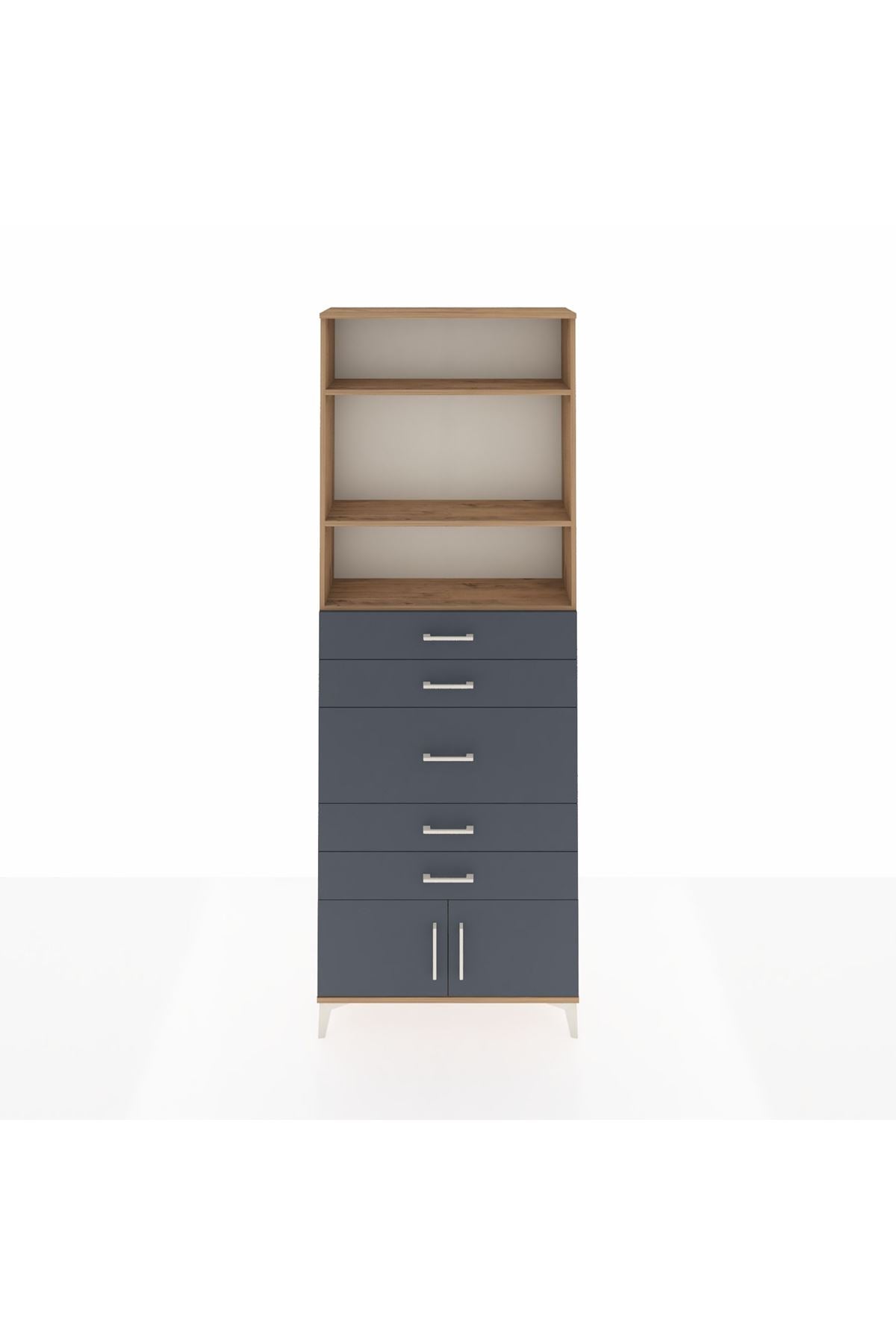 Arges Dolap 3 Raflı 5 Çekmeceli 2 Kapaklı 88x30x243 - S33M098V8A