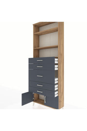 Arges Dolap 3 Raflı 5 Çekmeceli 2 Kapaklı 88x30x243 - S33M098V8A
