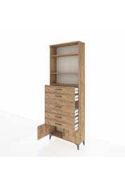 Arges Dolap 3 Raflı 5 Çekmeceli 2 Kapaklı 88x30x243 - S33M098V9A