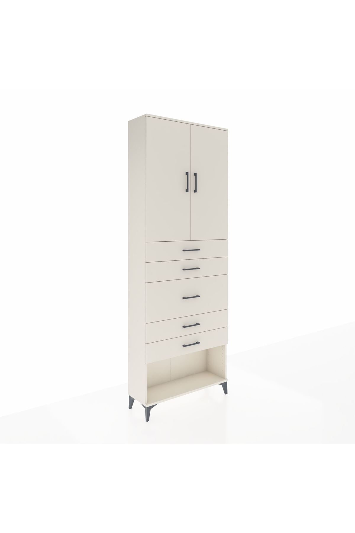Arges Dolap 3 Raflı 5 Çekmeceli 2 Kapaklı 88x30x243 - S33M099V1A