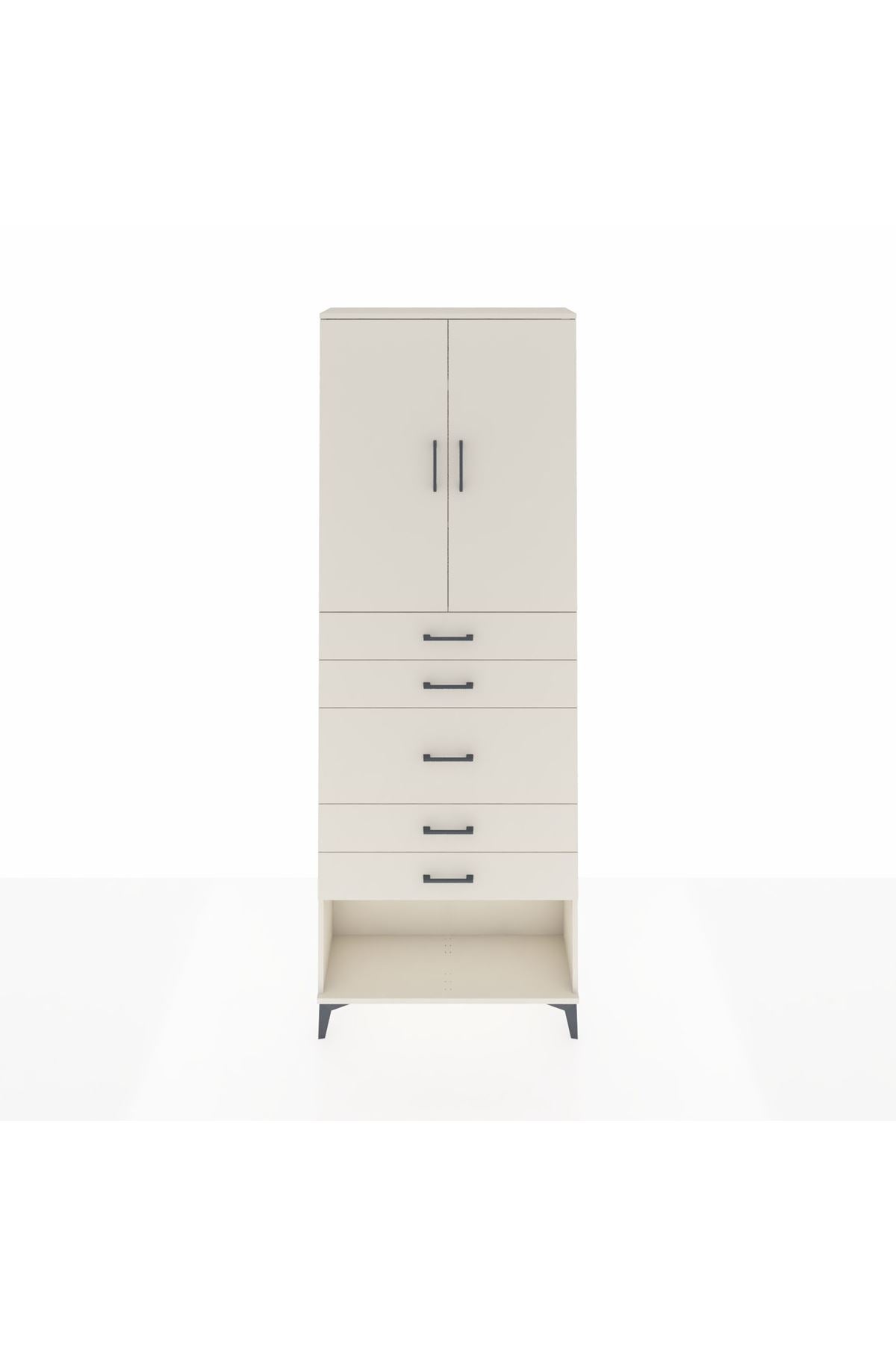 Arges Dolap 3 Raflı 5 Çekmeceli 2 Kapaklı 88x30x243 - S33M099V1A