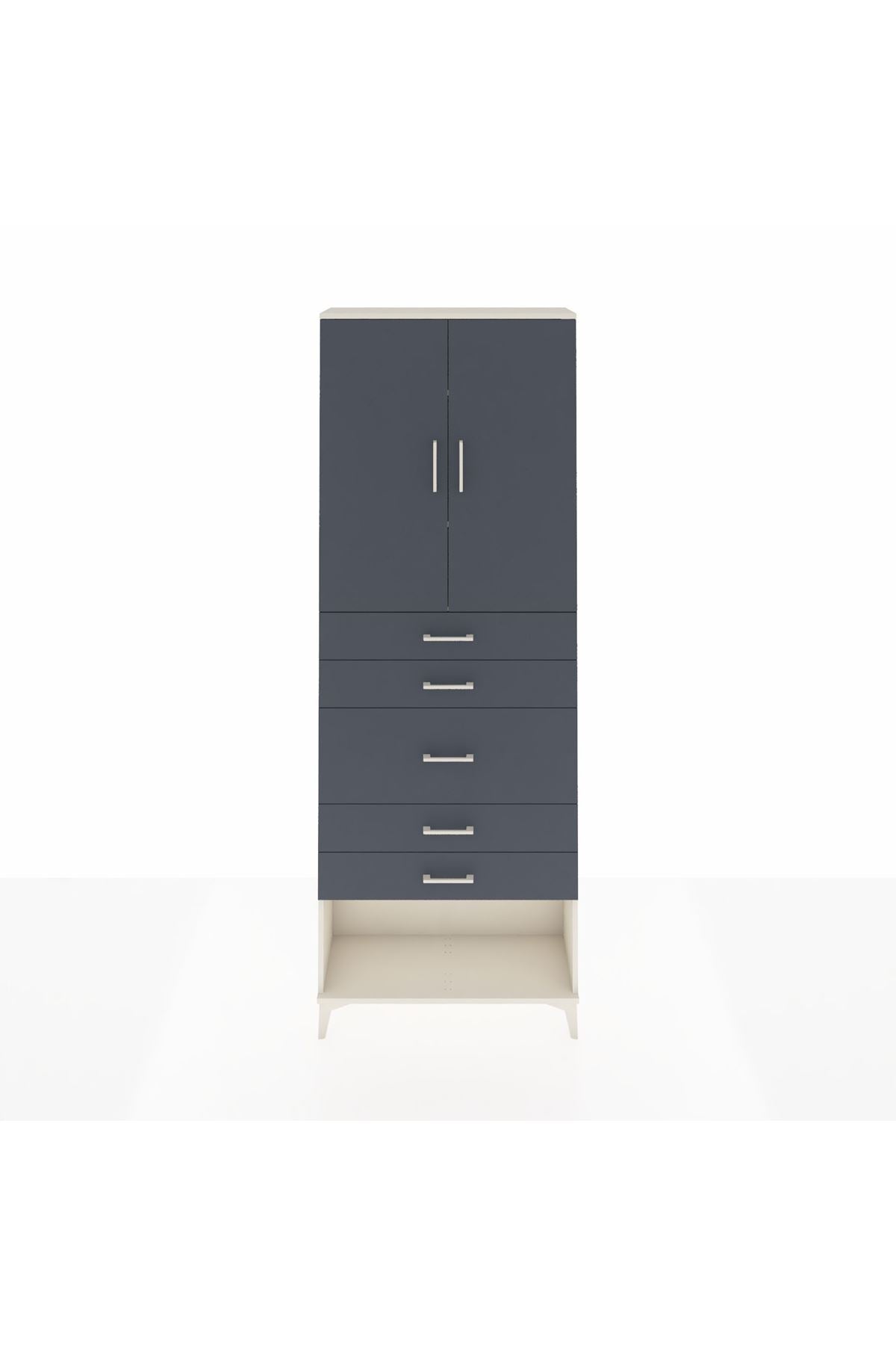 Arges Dolap 3 Raflı 5 Çekmeceli 2 Kapaklı 88x30x243 - S33M099V2A