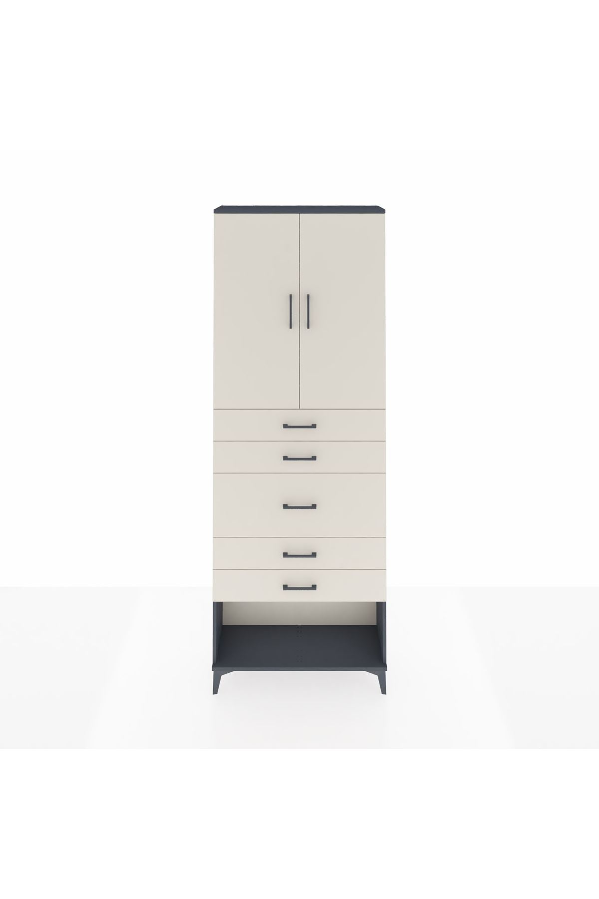 Arges Dolap 3 Raflı 5 Çekmeceli 2 Kapaklı 88x30x243 - S33M099V4A