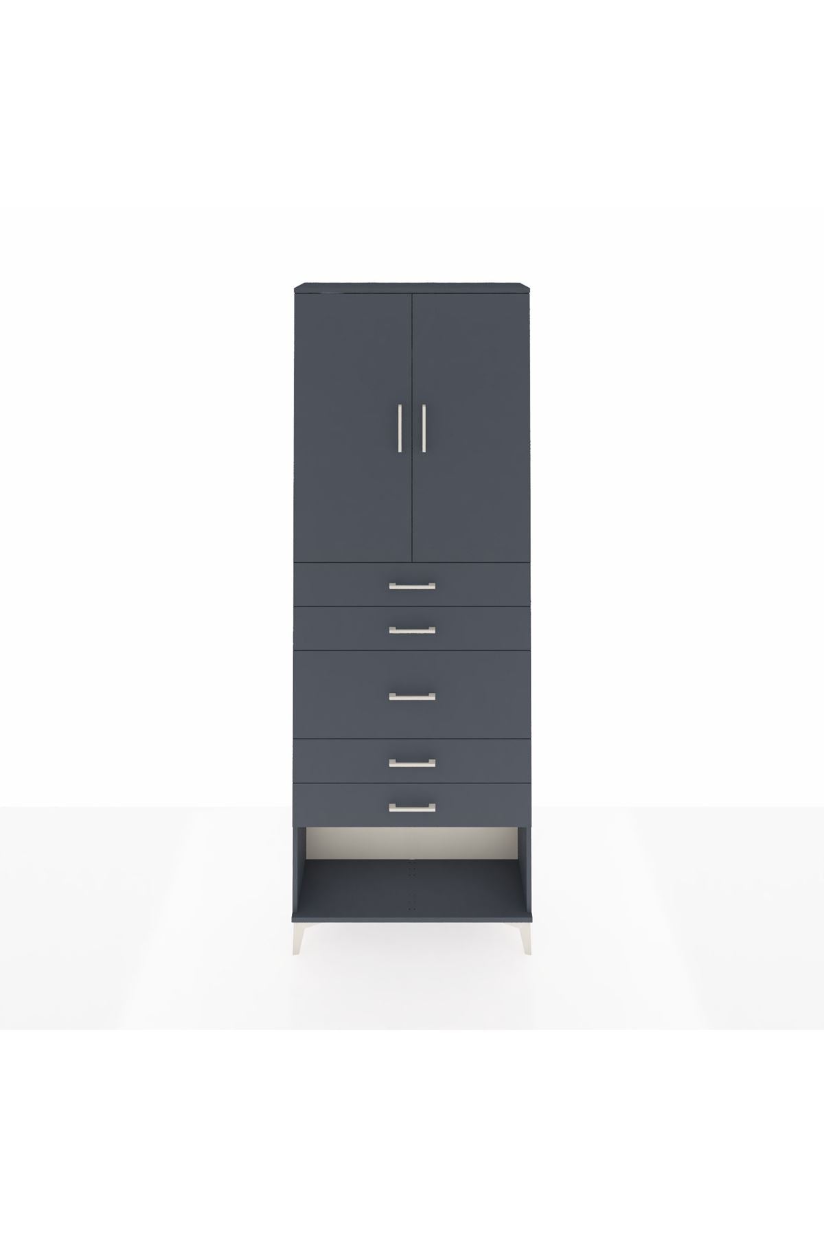 Arges Dolap 3 Raflı 5 Çekmeceli 2 Kapaklı 88x30x243 - S33M099V5A