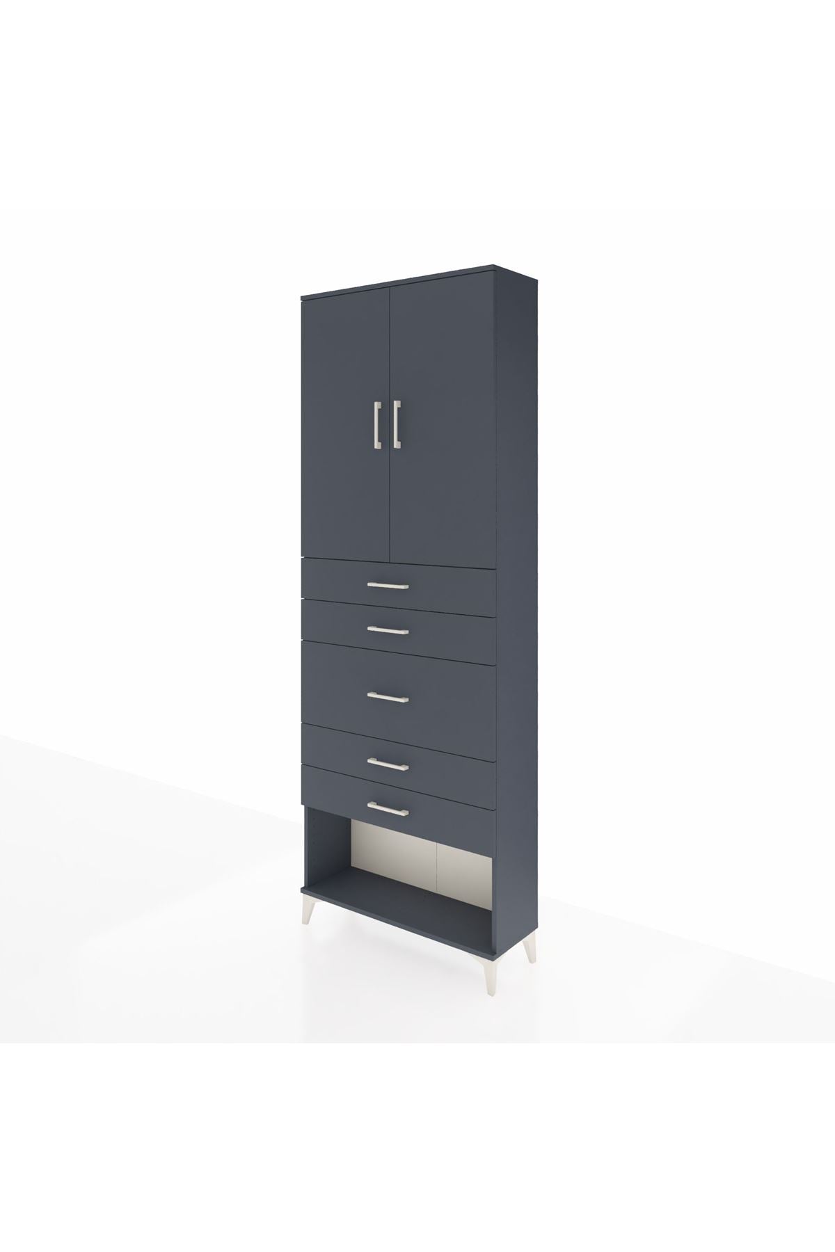 Arges Dolap 3 Raflı 5 Çekmeceli 2 Kapaklı 88x30x243 - S33M099V5A