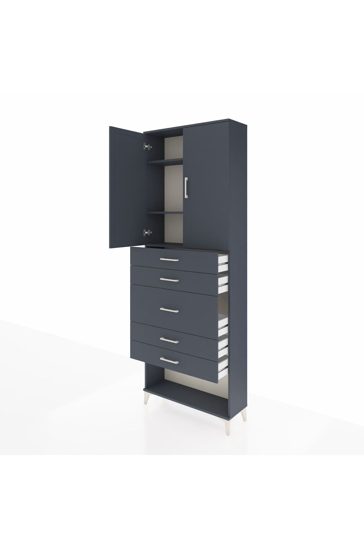 Arges Dolap 3 Raflı 5 Çekmeceli 2 Kapaklı 88x30x243 - S33M099V5A