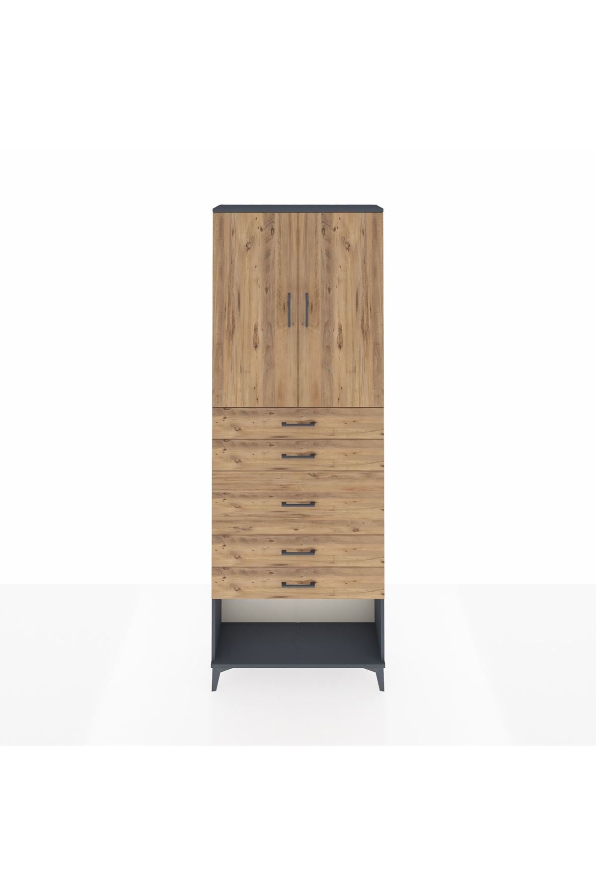 Arges Dolap 3 Raflı 5 Çekmeceli 2 Kapaklı 88x30x243 - S33M099V6A