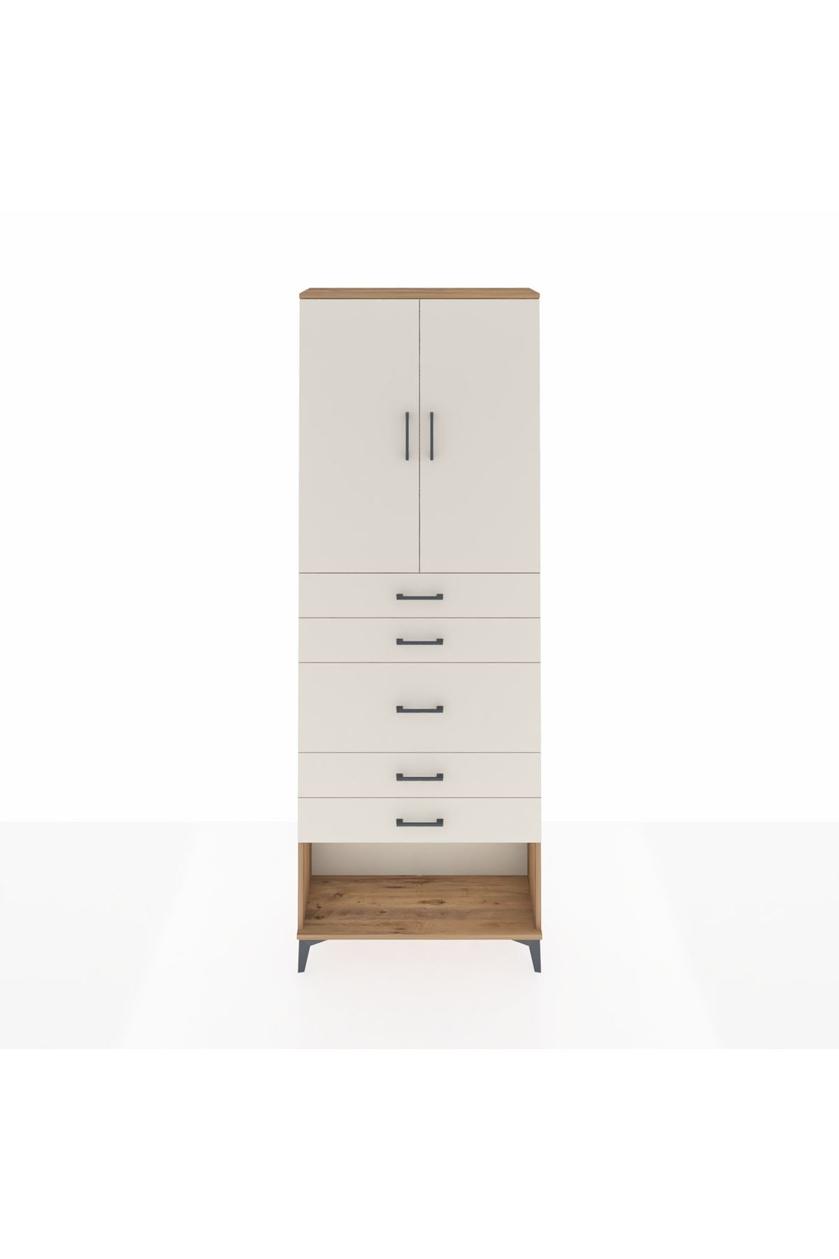 Arges Dolap 3 Raflı 5 Çekmeceli 2 Kapaklı 88x30x243 - S33M099V7A