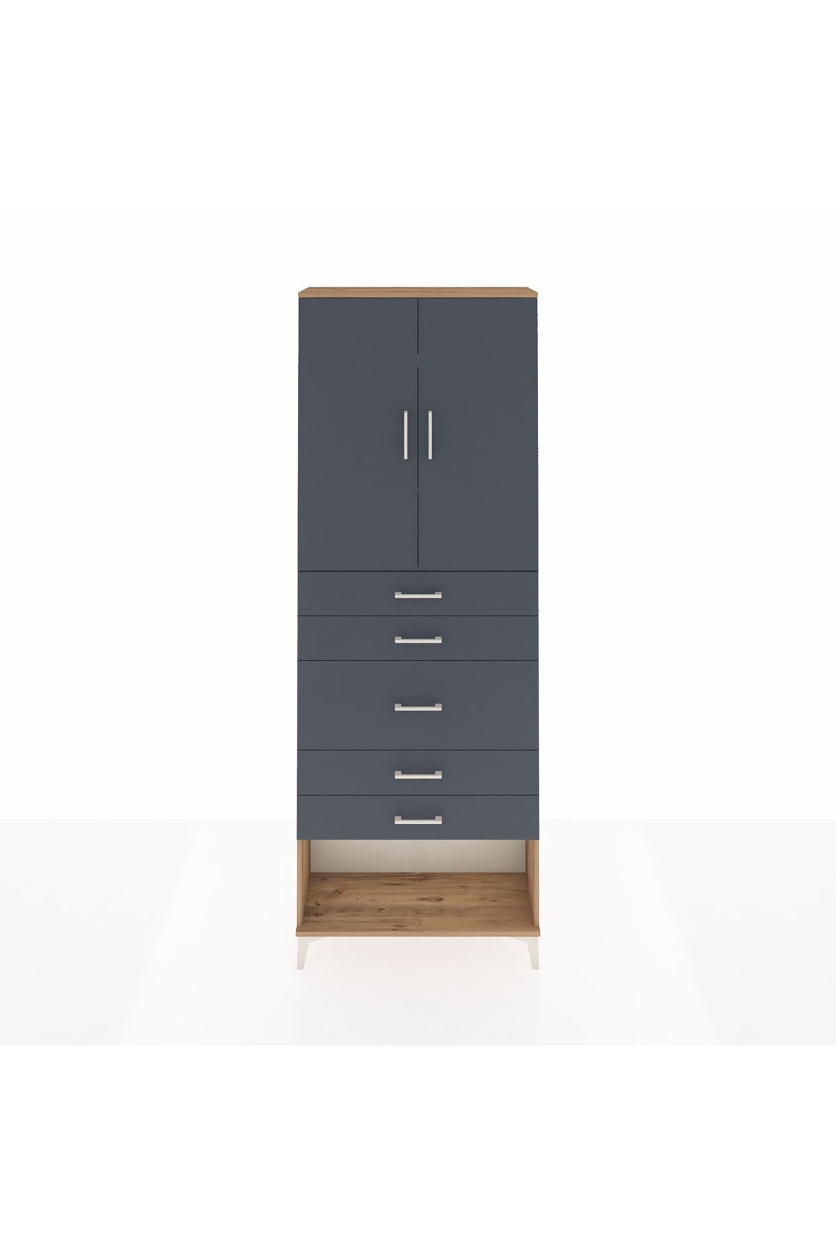 Arges Dolap 3 Raflı 5 Çekmeceli 2 Kapaklı 88x30x243 - S33M099V8A