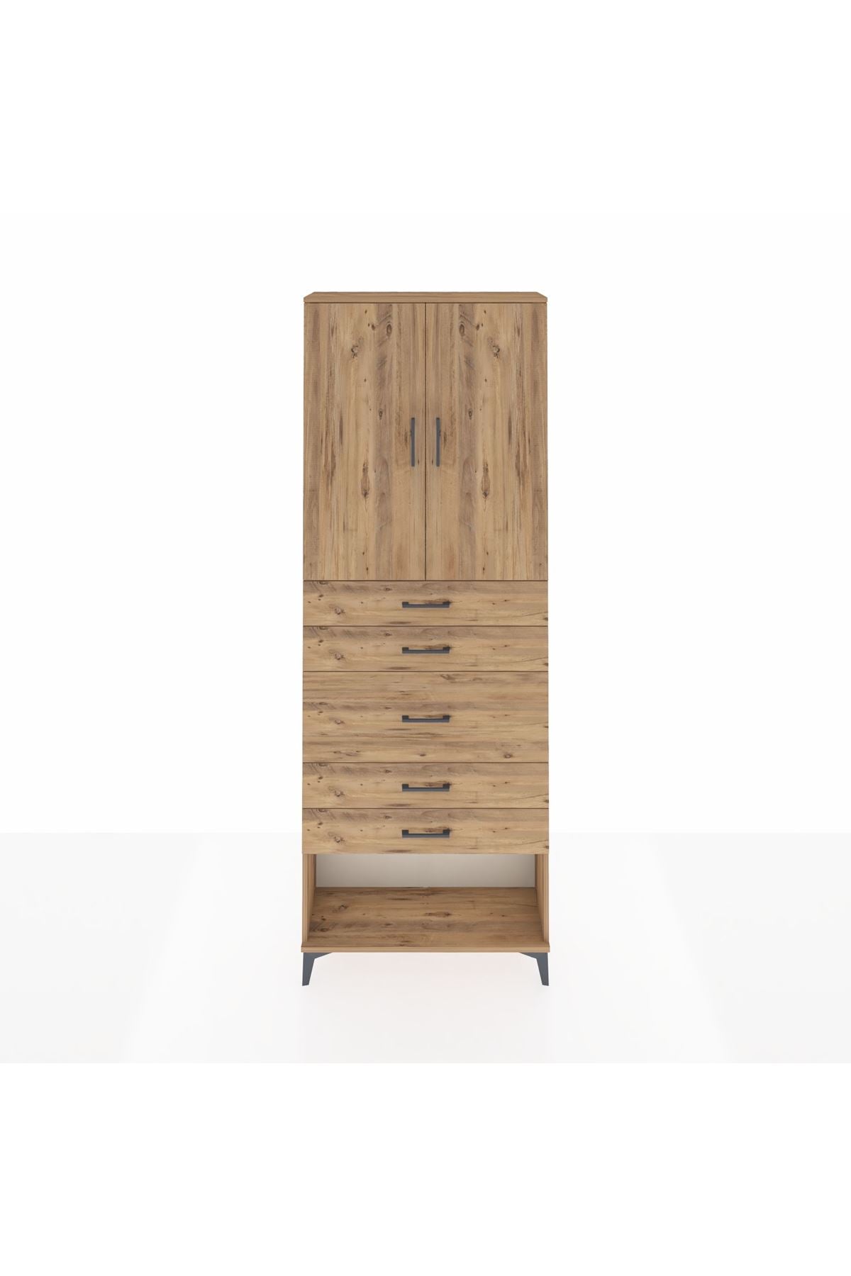 Arges Dolap 3 Raflı 5 Çekmeceli 2 Kapaklı 88x30x243 - S33M099V9A